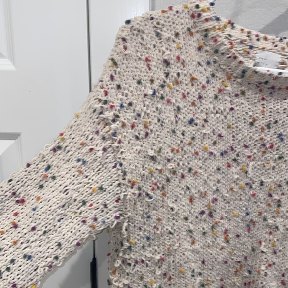 EUC Dee Elly Colorful Boutique Rainbow “Pulled” Knit Sweater Size M Medium - Picture 3 of 10